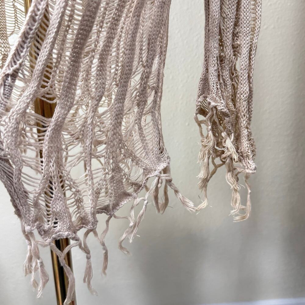 Y2k Open Knit Fringe Cardigan Sweater Fairy Grunge Gloomy Coquette Goblincore S - Picture 4 of 8